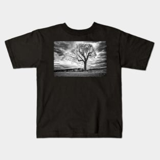 End of Summer - Black and white Tree Kids T-Shirt